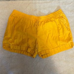 Yellow linen shorts